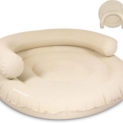 Alternative view of Discount SWIMLINE Solstice Fabric Covered Pool Float Mattress Red Lounger Raft for Adults & Kids I Comfortable Head Back Rest