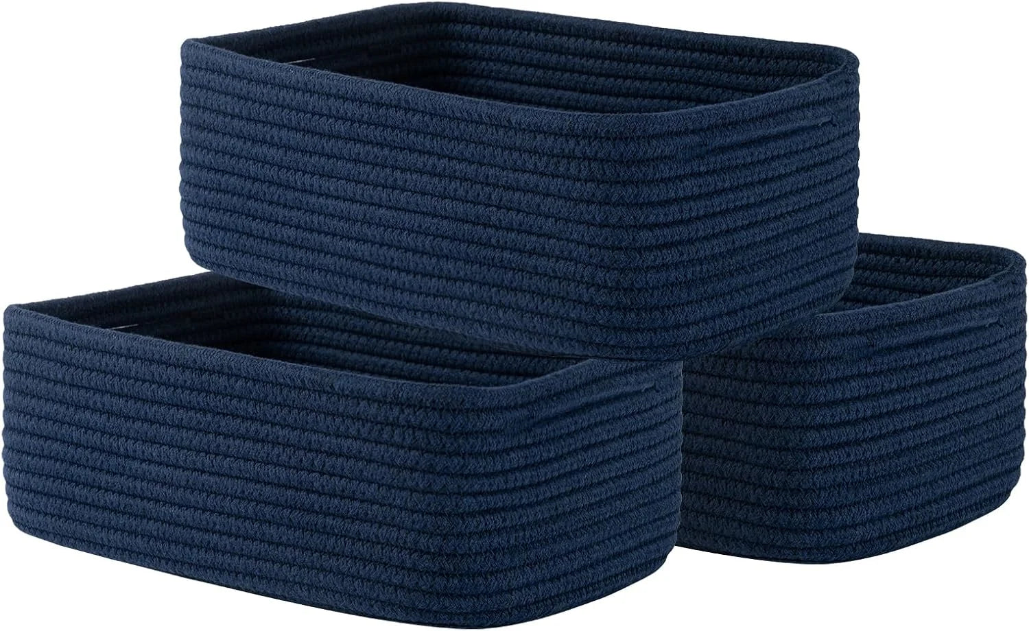 Discount Woven Storage Organizing Basket, 13.5×9.5×5 inches, 3 Pack, Shelf baskets for closet organization - Image 2