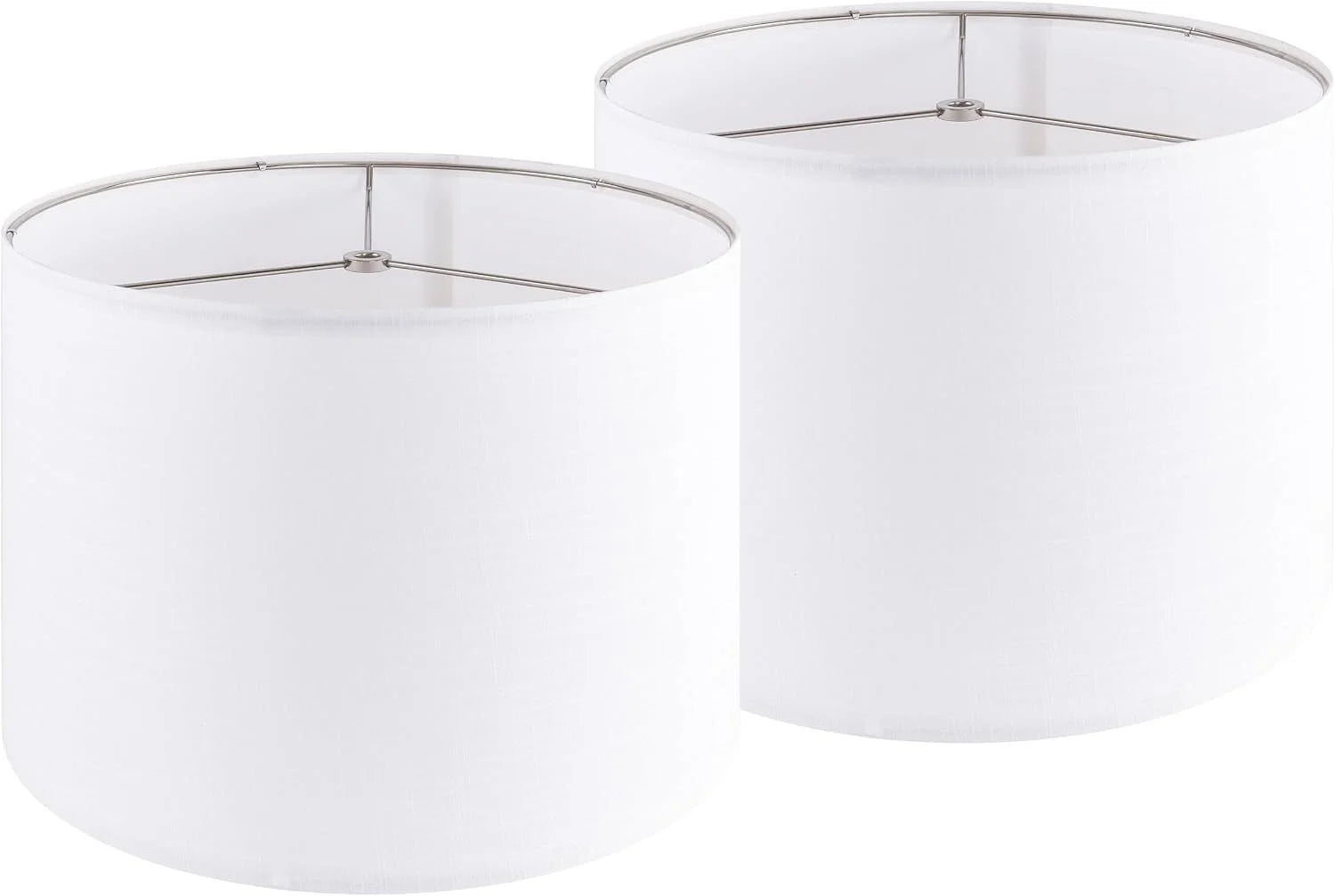 Discount Fabric Drum Lamp Shade with Embroidered Leaf Trim 13 Top x 13 Bottom x 10 High (Spider) Set of 2 Medium Lamp