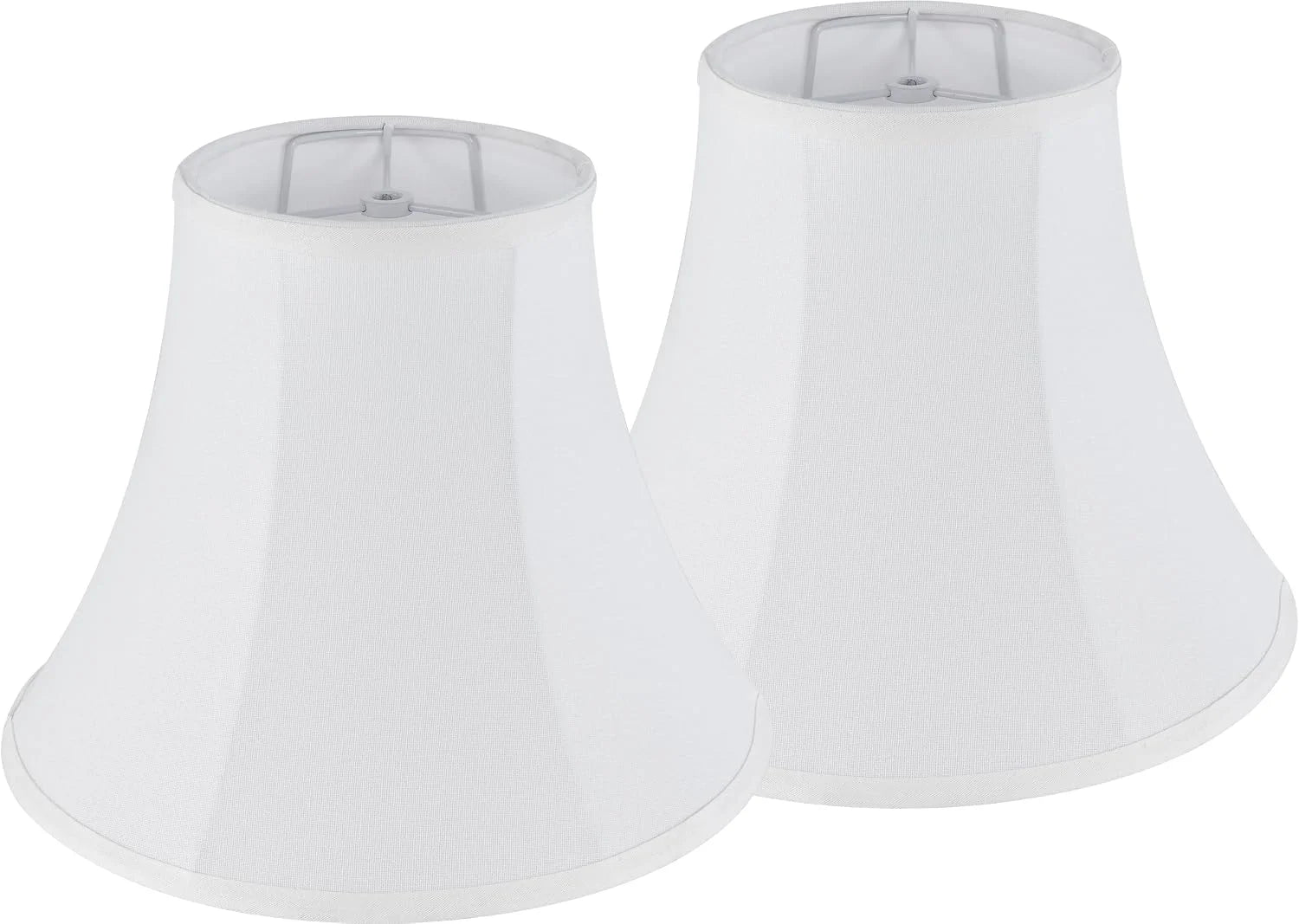 Discount White Bell Lamp Shades Set of 2 Medium Shade 6.7“Top x 13“Bottom x 10“High(Spider) Traditional Lampshade - Image 6