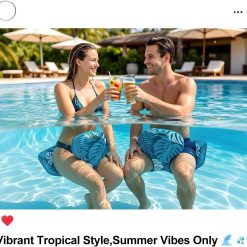 Alternative view of Discount Pool Saddle Floats for Adults, Stable & Comfortable Non-Inflatable Foam Water Saddle with Tropical Leaf Pattern