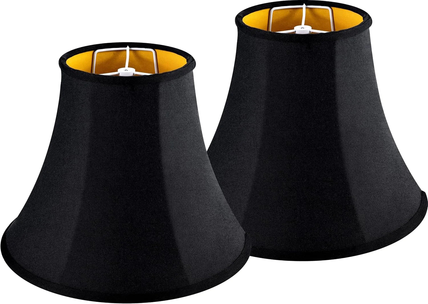 Discount White Bell Lamp Shades Set of 2 Medium Shade 6.7“Top x 13“Bottom x 10“High(Spider) Traditional Lampshade - Image 2