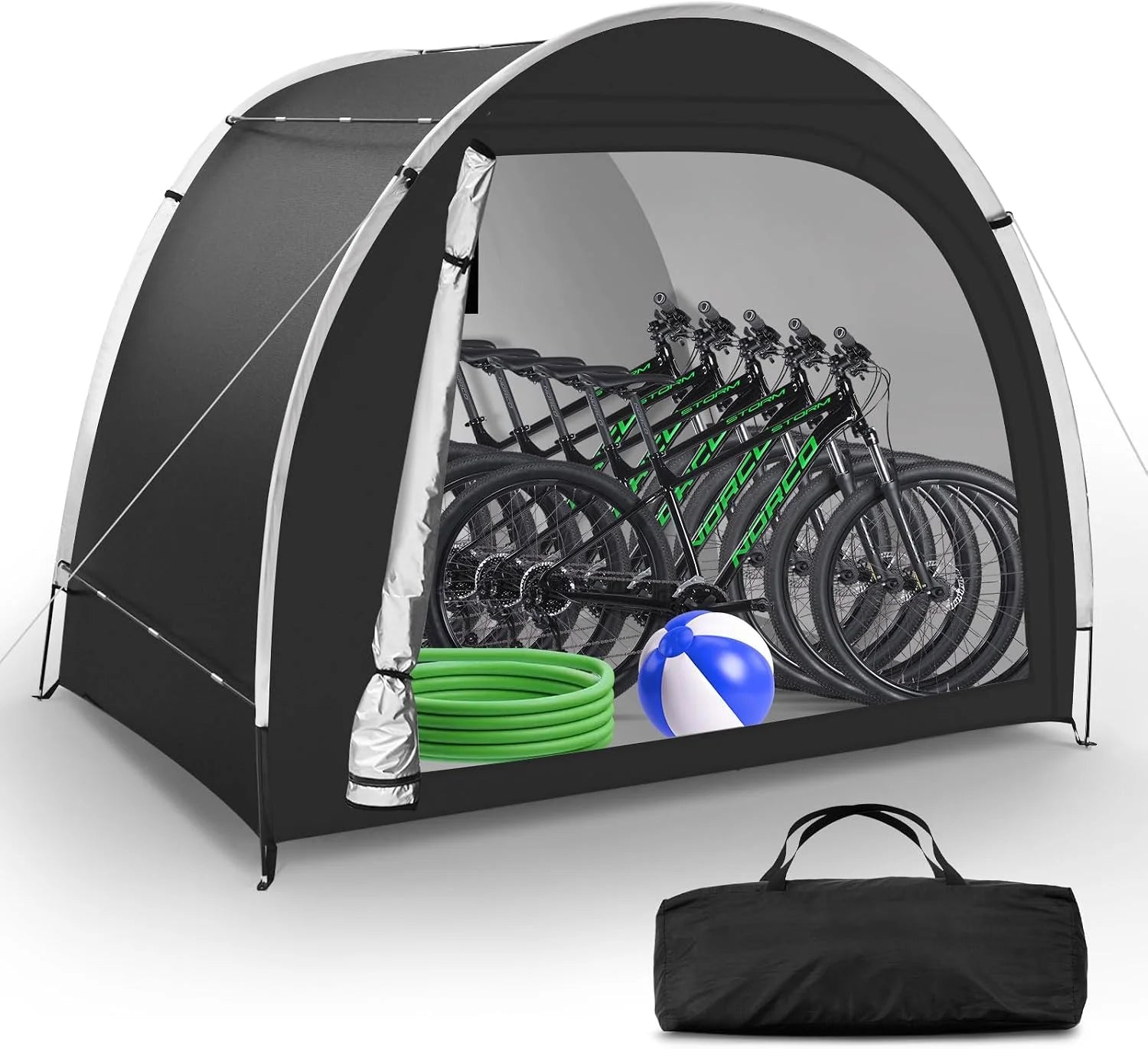 Discount Dikutar Bike Storage Tent, PU5000 Waterproof Outdoor Shed for 2 Bikes - Image 4