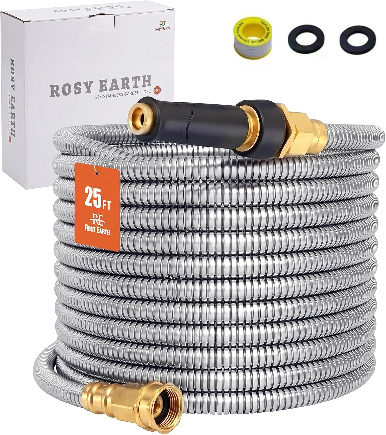 Discount Rosy Earth Stainless Steel Garden Hose 100 FT, Heavy Duty Expandable Water Hose - Image 10