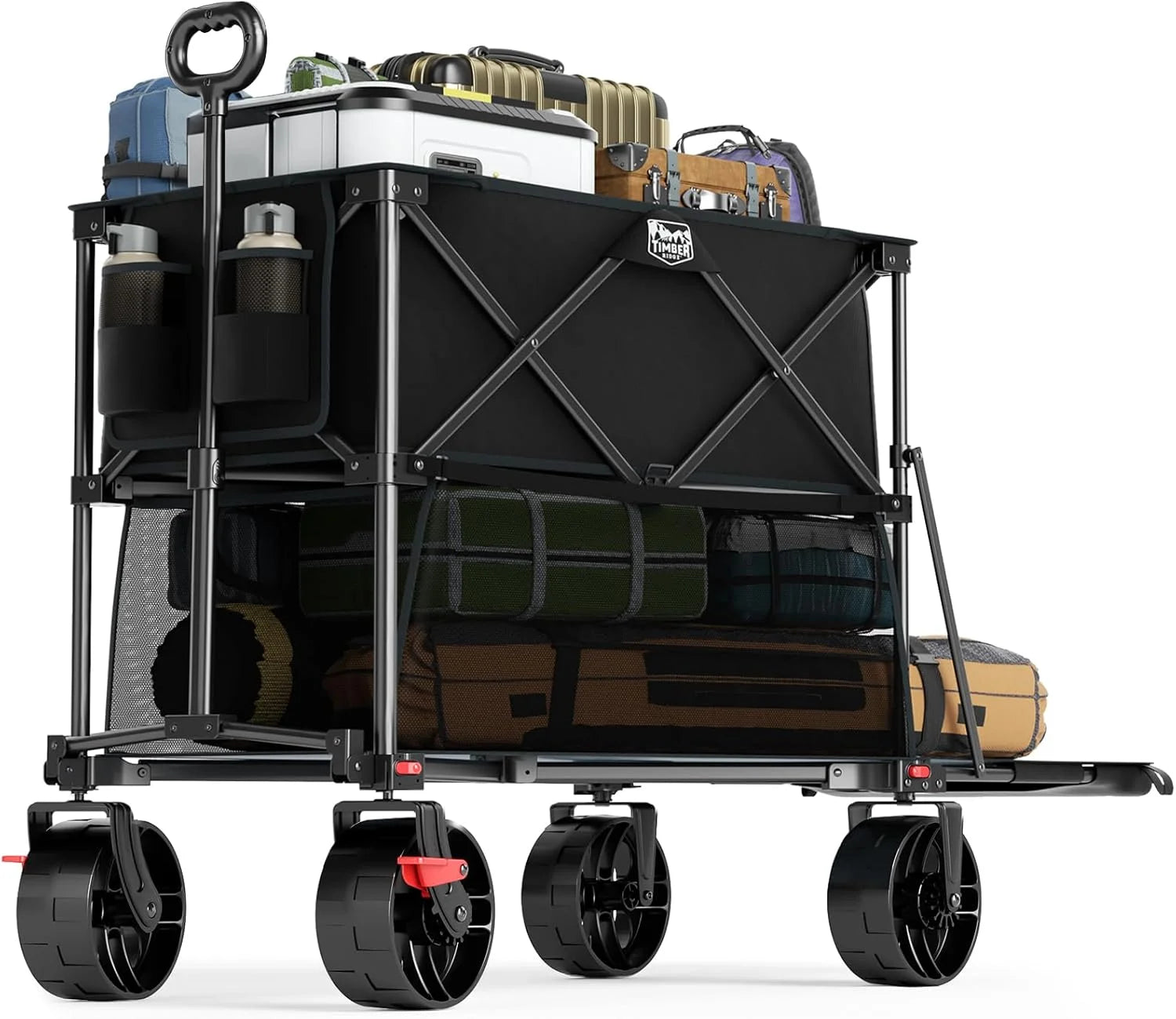 Discount TIMBER RIDGE 400L Folding Double Decker Wagon with Brakes, 54 Extra Long - Image 6