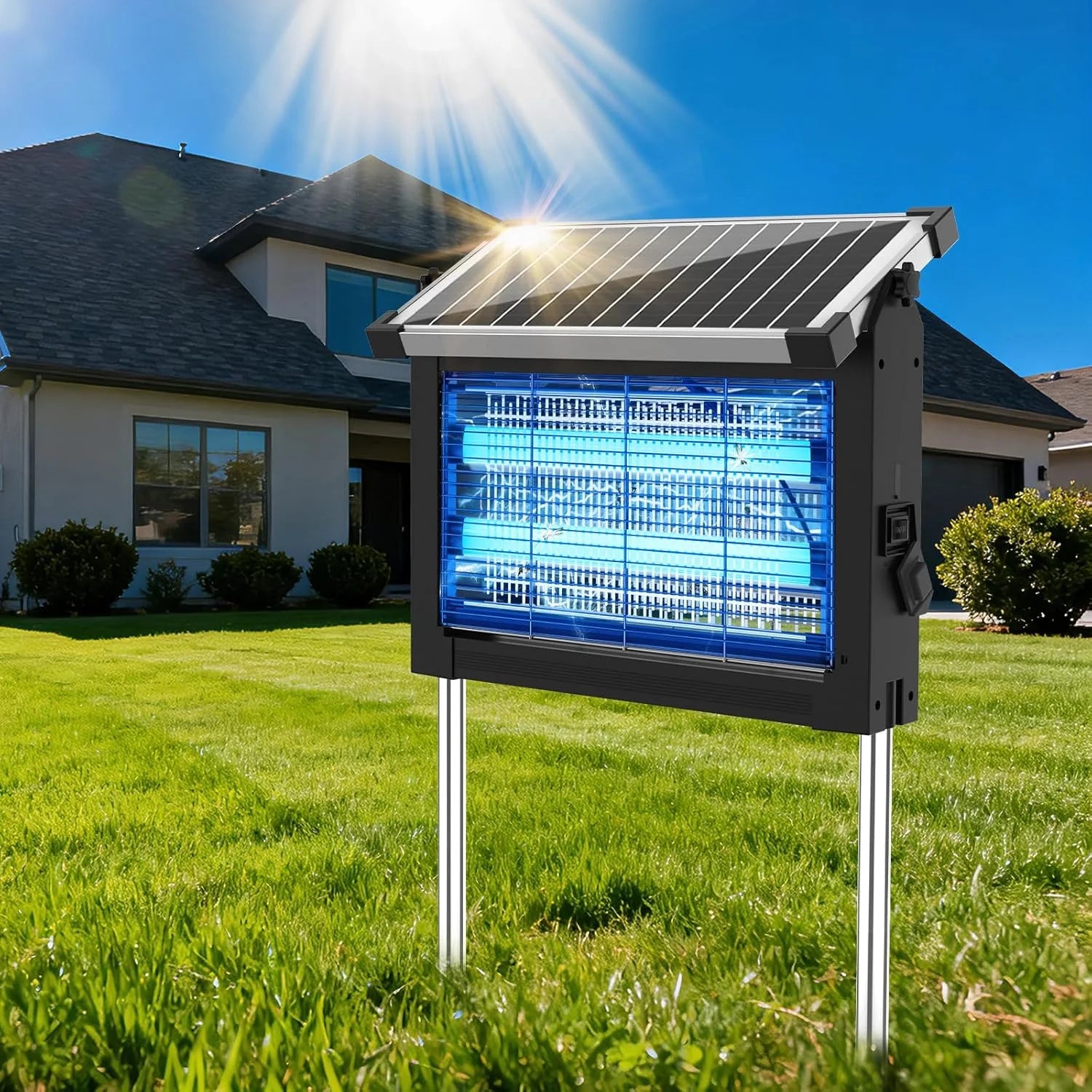 Discount Solar Bug Zapper Outdoor, 4500V Mosquito Zapper Fly Trap for Patio, 10W Solar Panel, IPX5 Waterproof - Image 6