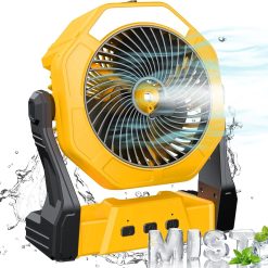 Alternative view of Discount Ausic Portable Misting Fan for Outdoor Cooling, [8-35Hrs] Battery Powered Mist Fans with Water Misters & LED Lantern