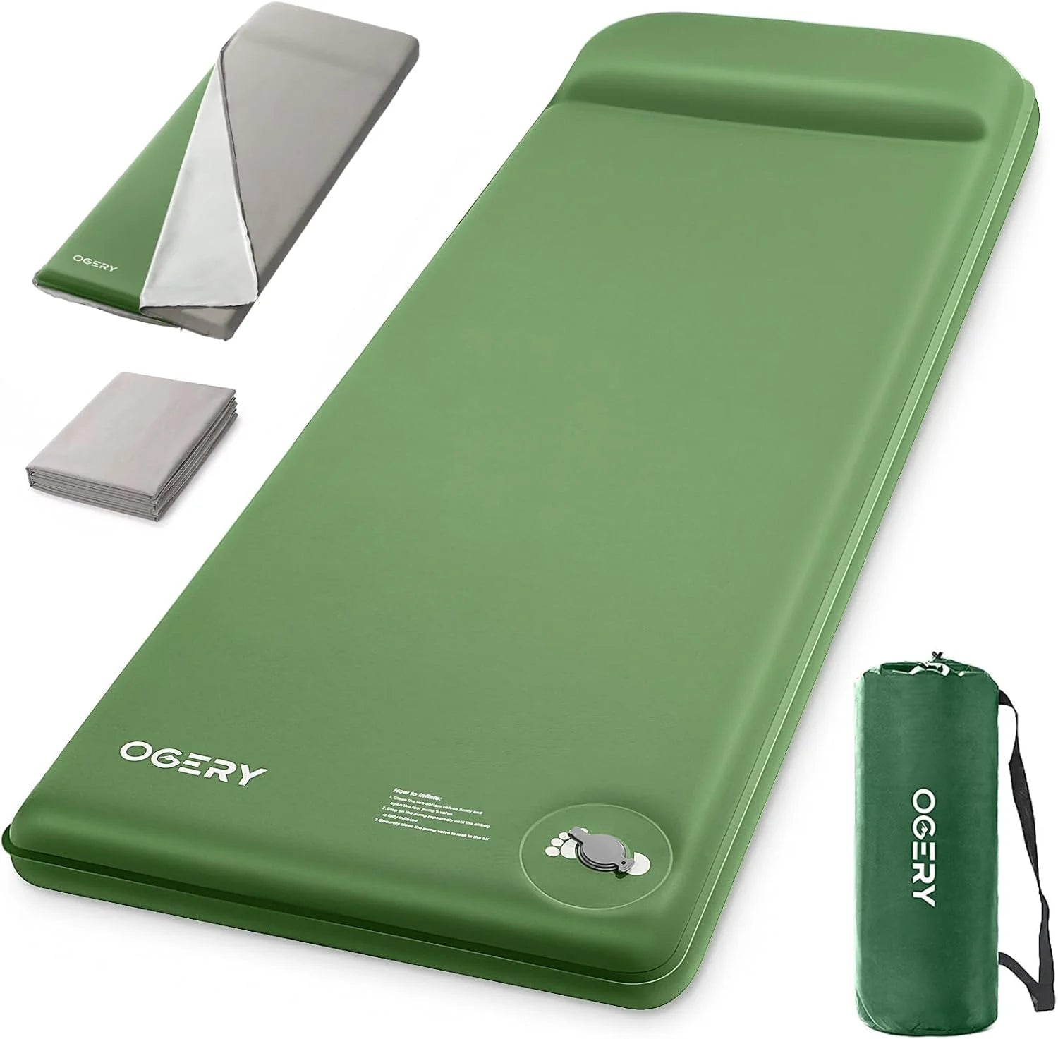 Discount Self-Inflating Sleeping Pad with Built-in Foot Pump, 3 Memory Camping Mattress Pad, Quiet & 9.5 R-Value Insulated