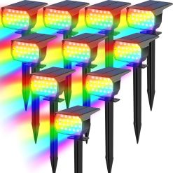 Alternative view of Discount Solar Spot Lights Outdoor 10 Pack, [46 LED/3 Modes] Solar Landscape Spotlights Waterproof
