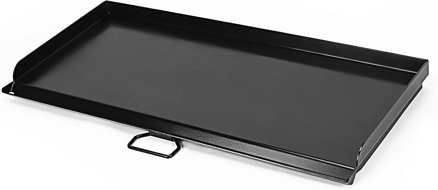 Discount 25 x 16 Pre-Seasoned Nonstick Cast Iron Griddle for Gas & Charcoal Grills, Universal Flat Top with Grease Groove - Image 13