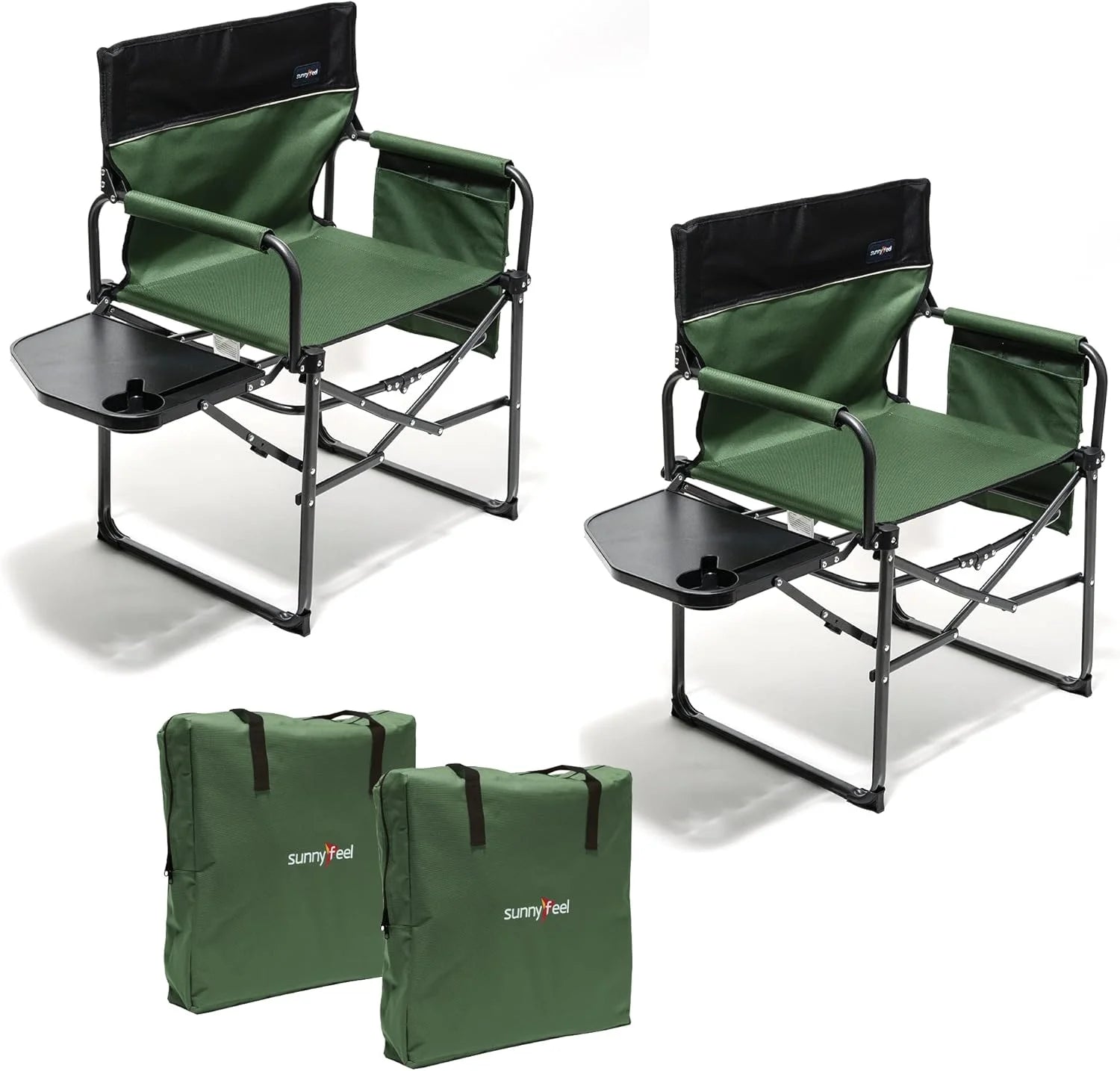 Discount SUNNYFEEL Camping Directors Chair, Heavy Duty, Oversized Portable Folding Chair with Side Table - Image 10