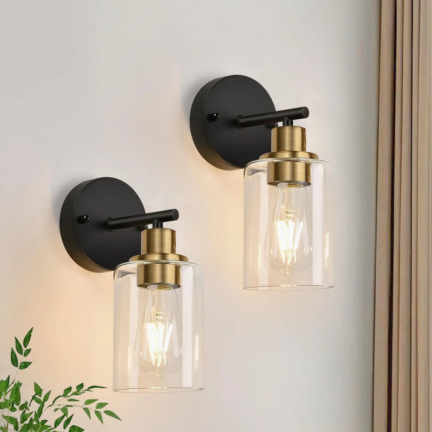 Discount Zarbitta 3-Light Bathroom Light Fixtures, 17.23 Black Modern Vanity Lights with Clear Glass Shade - Image 11