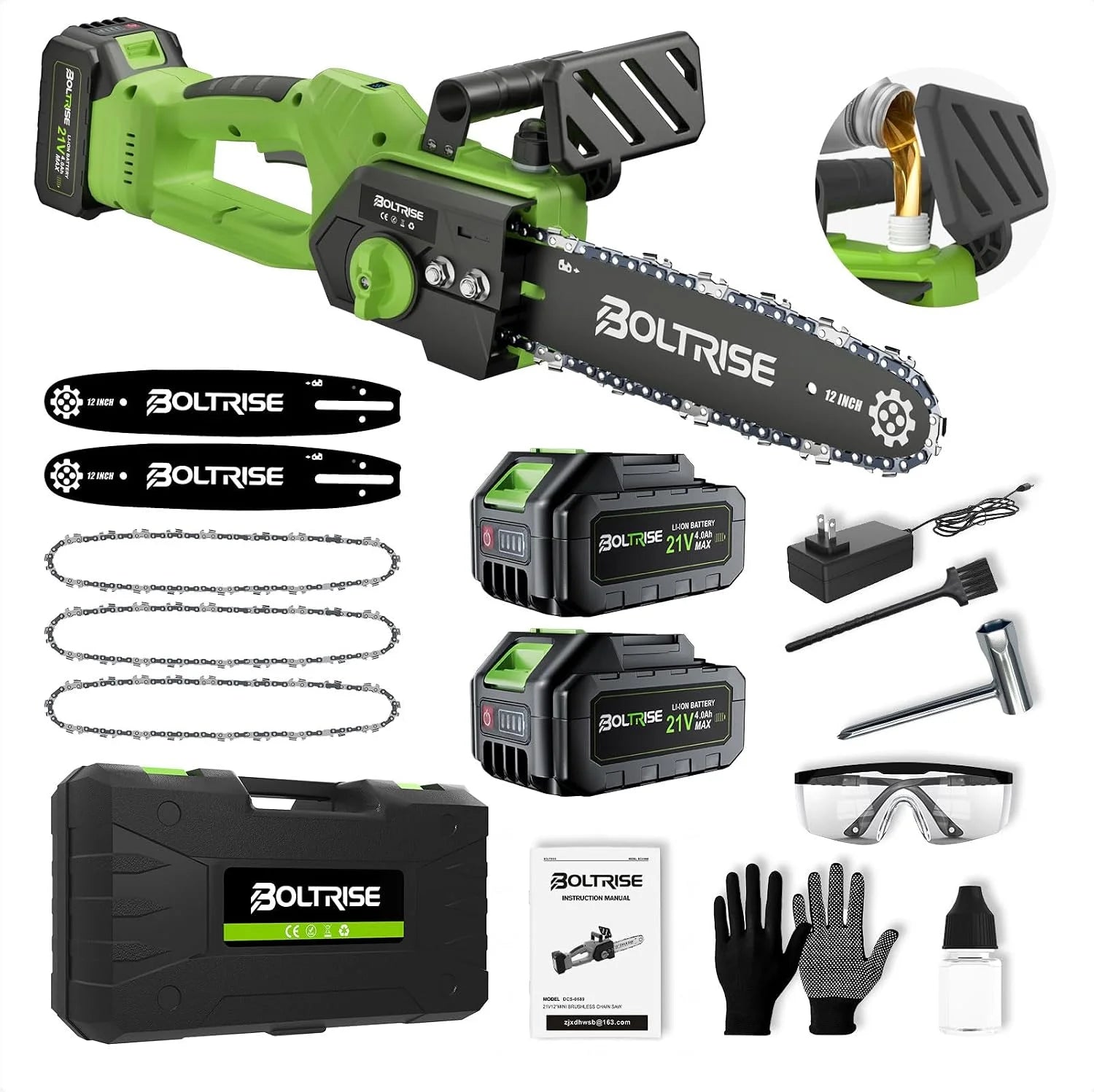 Discount 3-in-1 Electric Pole Saw, 8 Inch & 6 Inch Mini Chainsaw with Extension Pole - Image 2