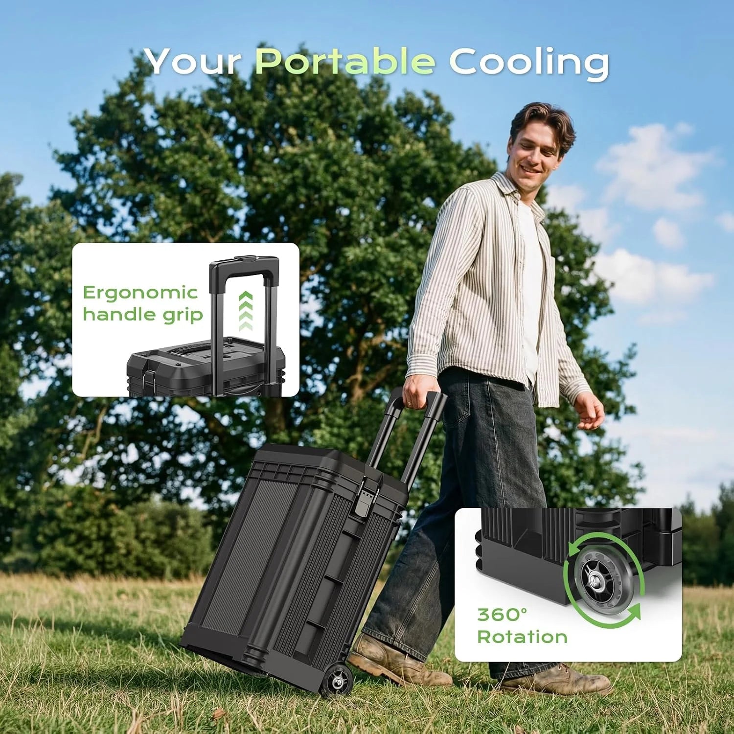 Discount 4 Gal Large Misting Bucket Fan Portable, 40000mAh Rechargeable Mister Fan with Retractable Handle - Image 3