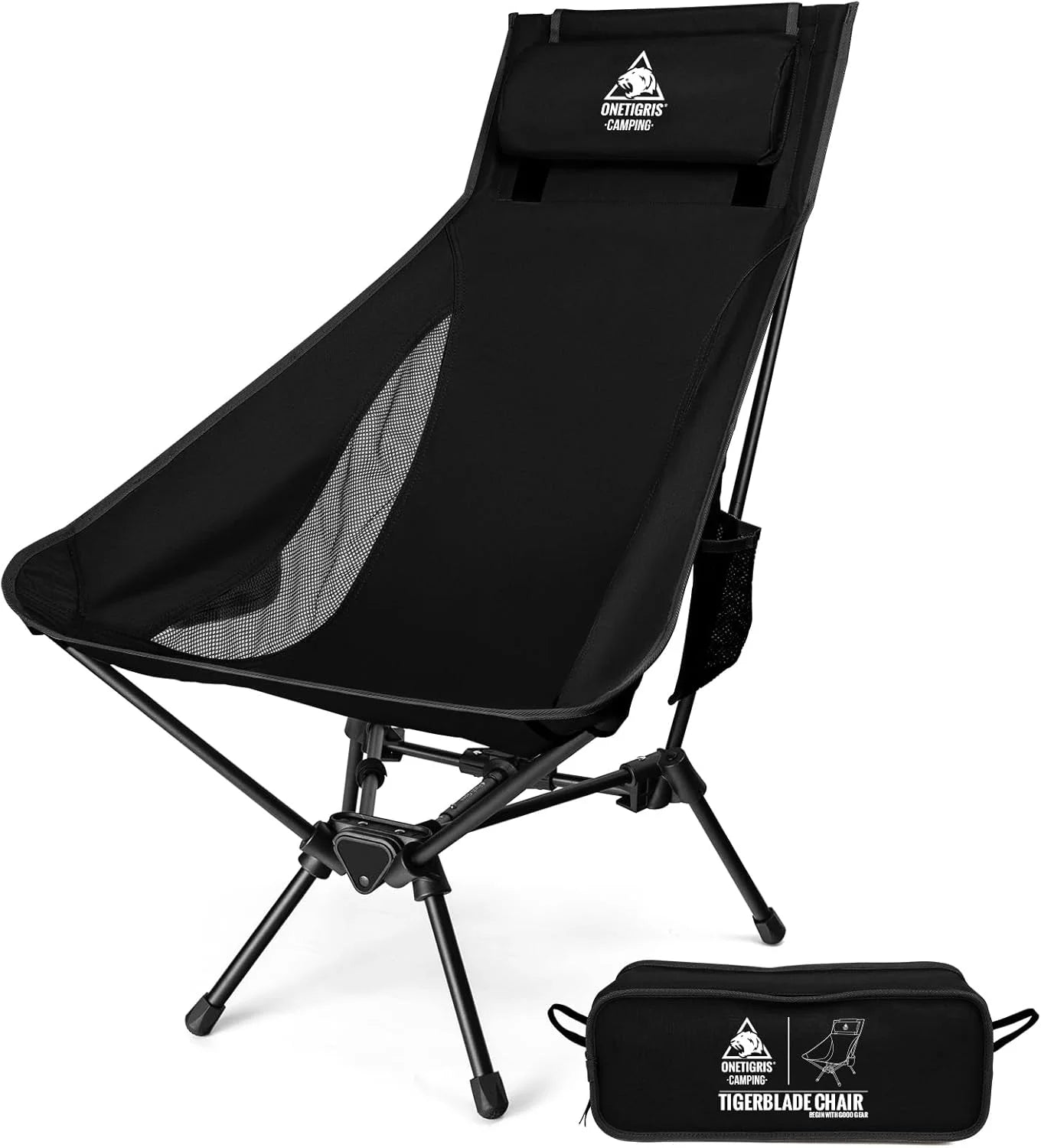 Discount ONETIGRIS Tigerblade High Back Camping Chair with Pillow Design, Comfortable Widened Seat Folding Chair - Image 2