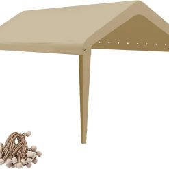 Alternative view of Discount 10×20 FT Car Canopy Replacement Cover, 800D Waterproof & UV, Beige