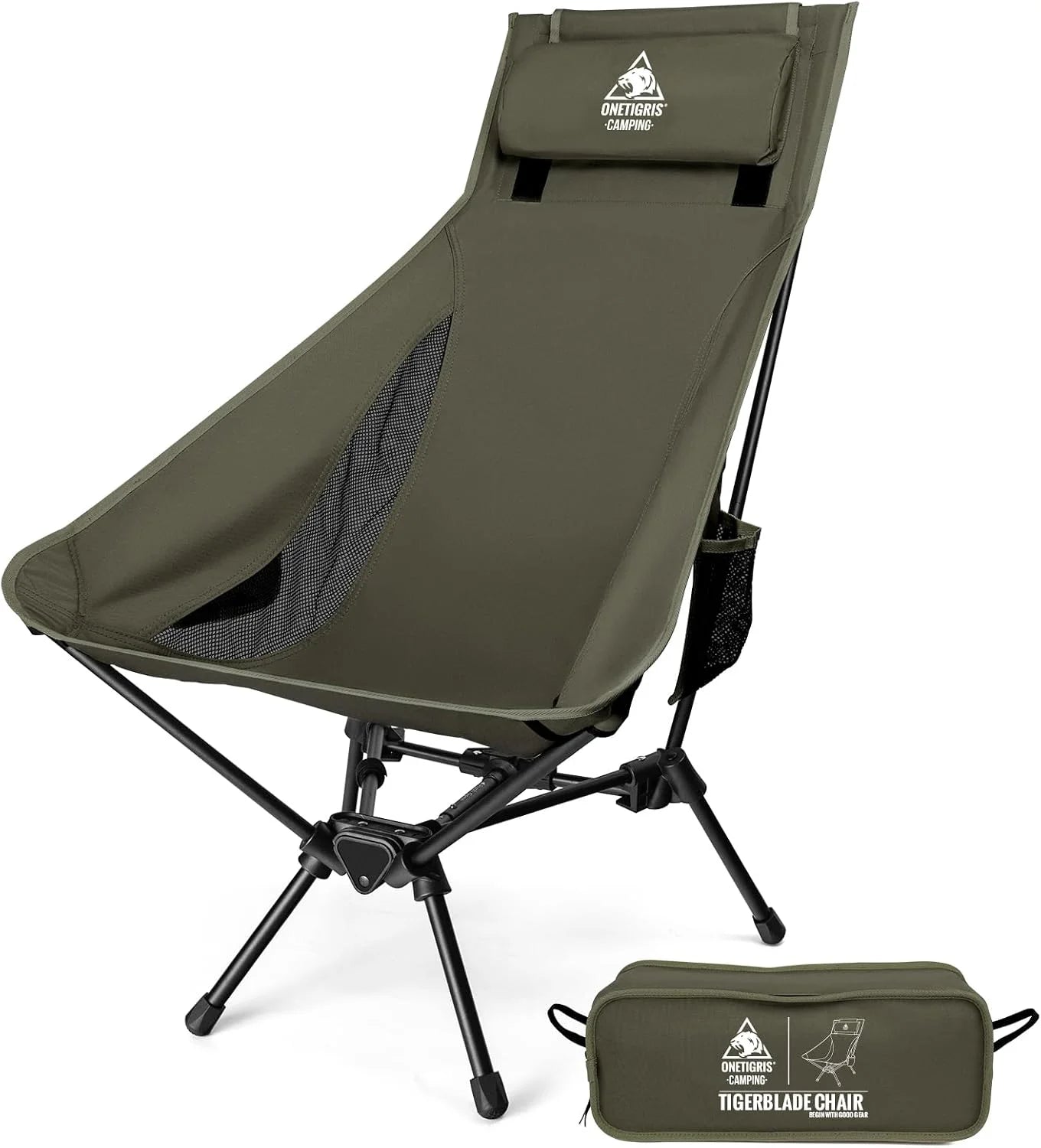 Discount ONETIGRIS Tigerblade High Back Camping Chair with Pillow Design, Comfortable Widened Seat Folding Chair - Image 3
