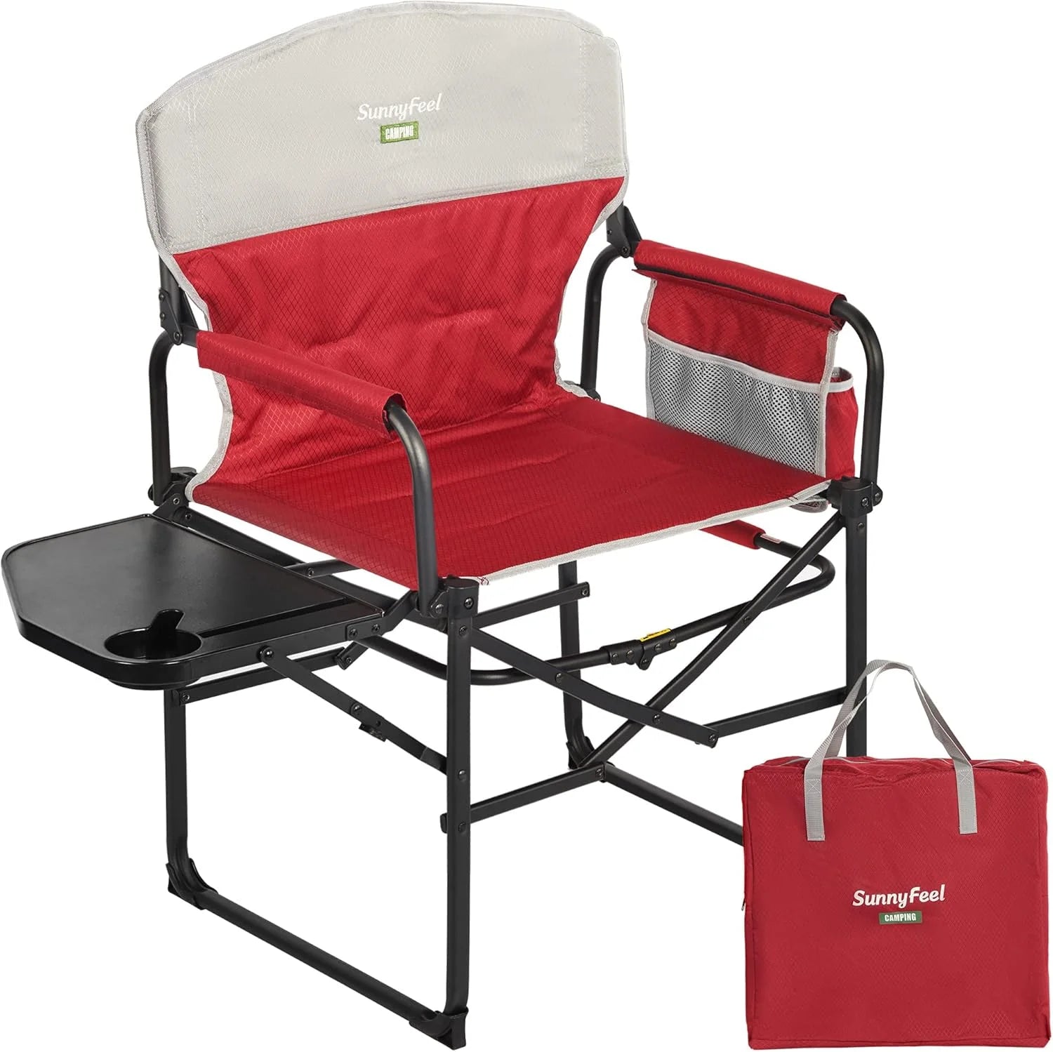 Discount SUNNYFEEL Camping Directors Chair, Heavy Duty, Oversized Portable Folding Chair with Side Table - Image 8