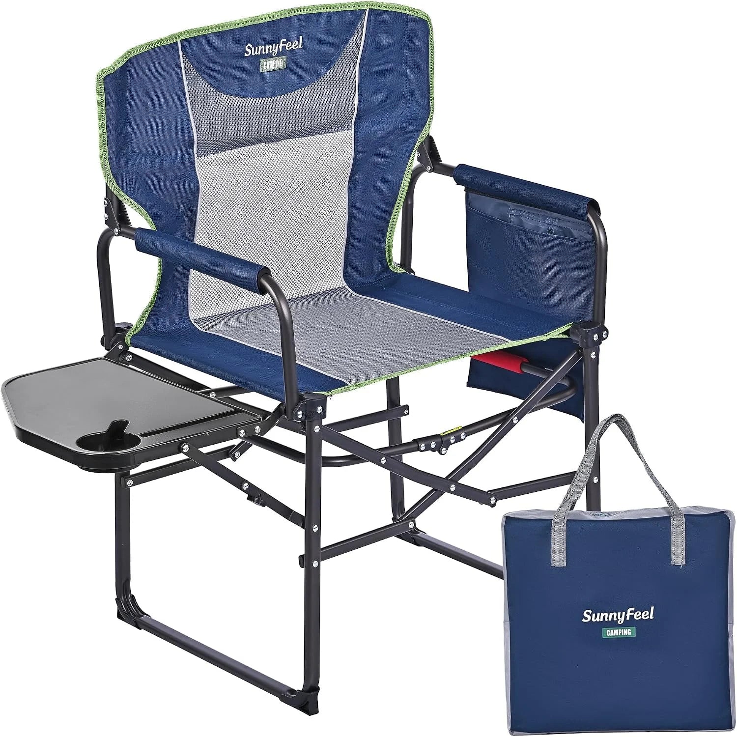 Discount SUNNYFEEL Camping Directors Chair, Heavy Duty, Oversized Portable Folding Chair with Side Table - Image 12