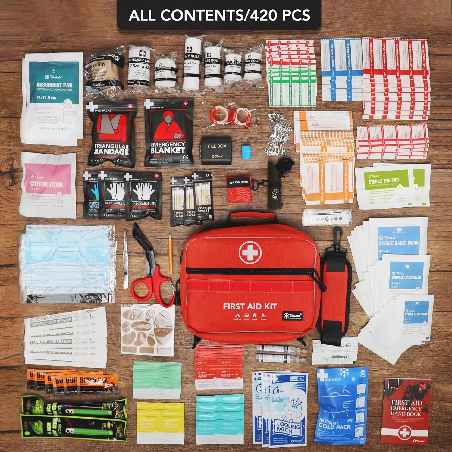 Discount First Aid Kit, Well-Organized Premium Waterproof Compact Trauma Medical Kits for Any Emergencies - Image 5