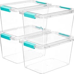 Alternative view of Discount 4 Pack 6 Qt Plastic Storage Bins with Lids, Clear Sensory Bins, Stackable Containers for Organizing School