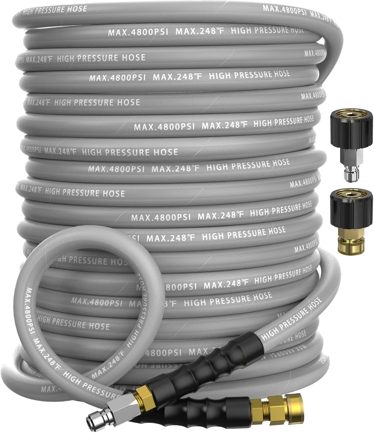 Discount 3/8 Pressure Washer Hose 50FT 4800 PSI, Kink Resistant Steel Braided Layer & NonMarking Rubber for Hot/Cold - Image 3