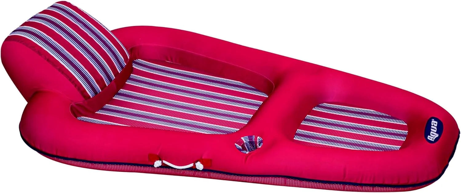 Discount Aqua Luxury Water Pool Lounge, Extra Large, Inflatable Pool Floats for Adults with Headrest - Image 3