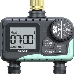 Alternative view of Discount 2 Zone Sprinkler Timer with Brass Inlet and Outlet, Water Timer for Garden Hose with Rain Delay/Manual