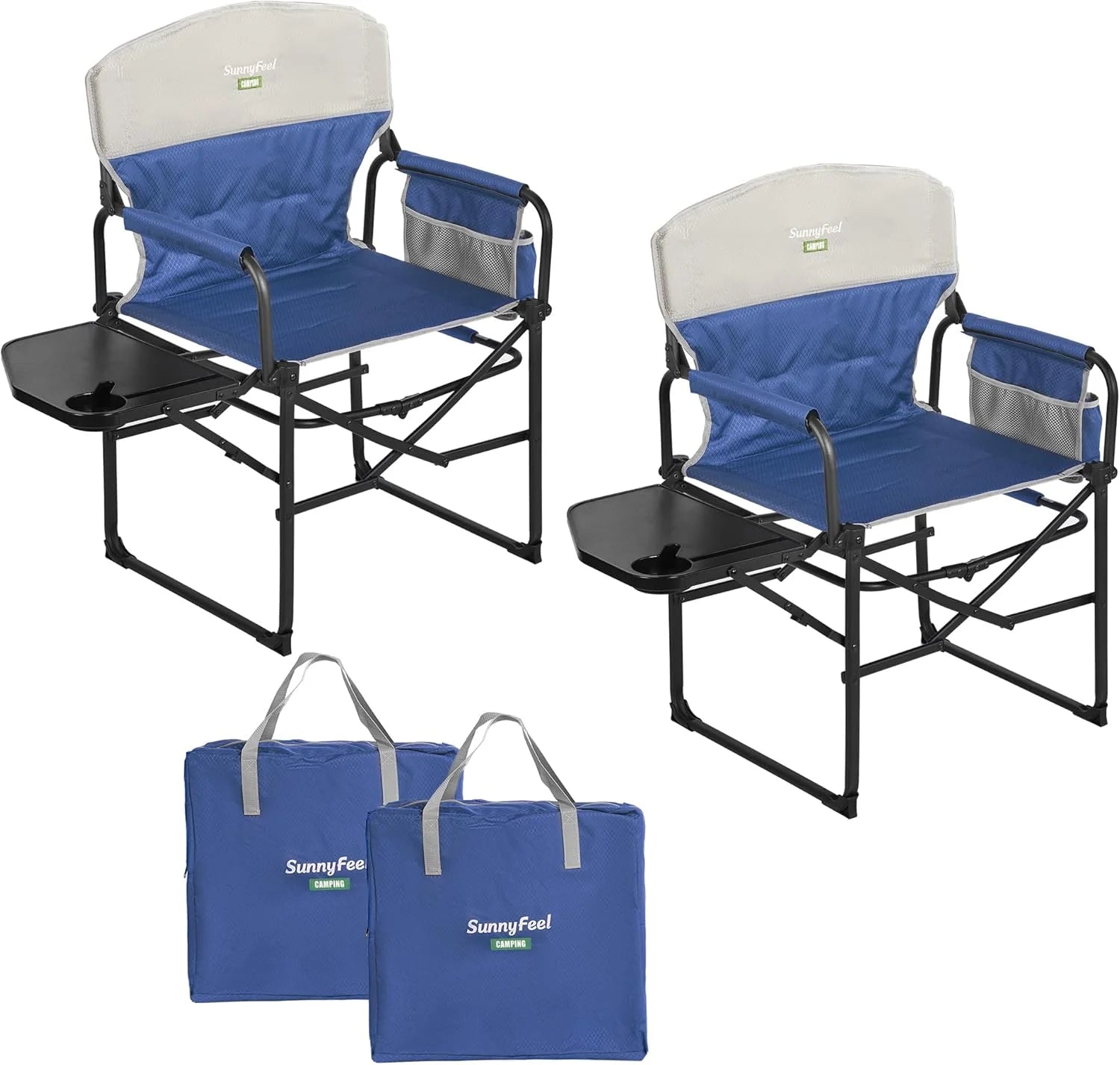 Discount SUNNYFEEL Camping Directors Chair, Heavy Duty, Oversized Portable Folding Chair with Side Table - Image 24