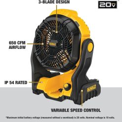Alternative view of Discount 20V MAX Portable Fan, Battery Powered Rechargeable Cordless Shop Fan, Up to 4.5 Hrs Runtime, 650 CFM