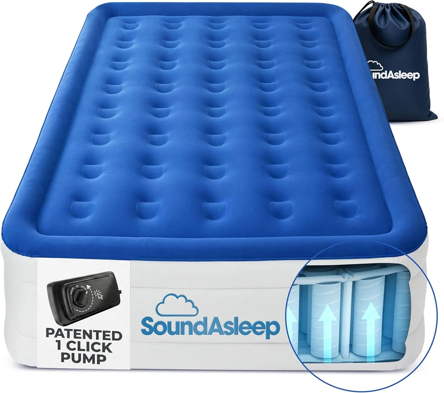 Discount Dream Series Luxury Air Mattress with ComfortCoil Technology & Built-in High Capacity Pump for Home - Image 3