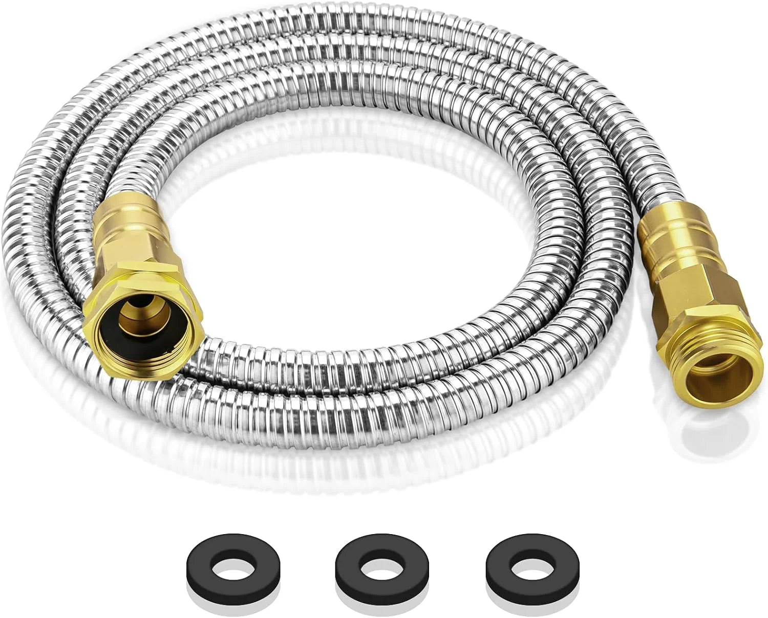 Discount Rosy Earth Stainless Steel Garden Hose 100 FT, Heavy Duty Expandable Water Hose - Image 2