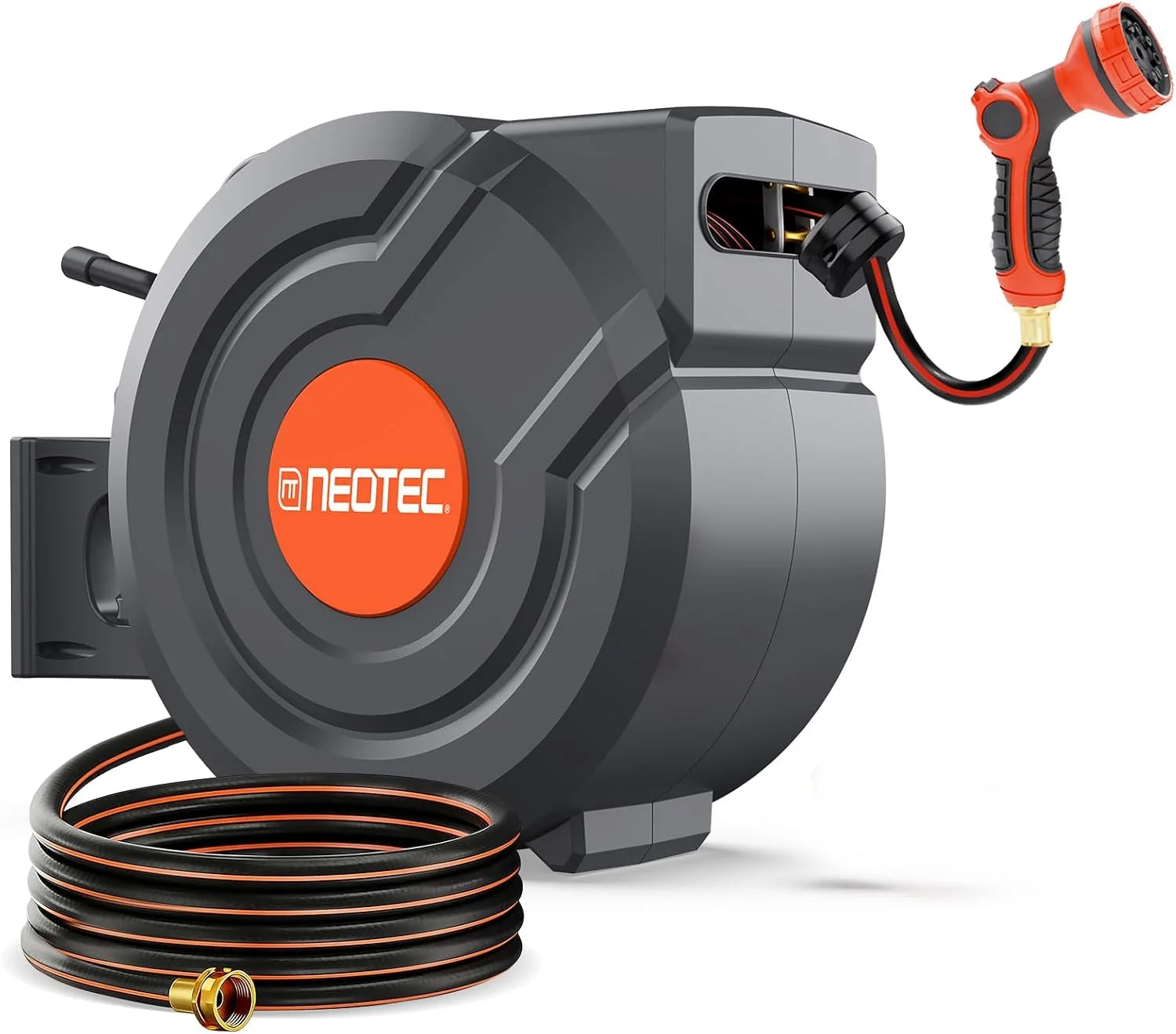 Discount 100FT Retractable Garden Hose Reel 1/2 Inch, Wall Mounted Heavy Duty Water Hose with Auto-Lock - Image 3