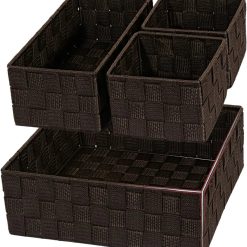 Discount Woven Storage Baskets for Organizing 6 Pack, Large&Small Storage Cube Bins Set for Bathroom, Storage Boxes