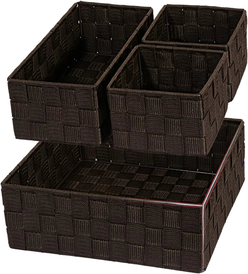 Discount Woven Storage Baskets for Organizing 6 Pack, Large&Small Storage Cube Bins Set for Bathroom, Storage Boxes