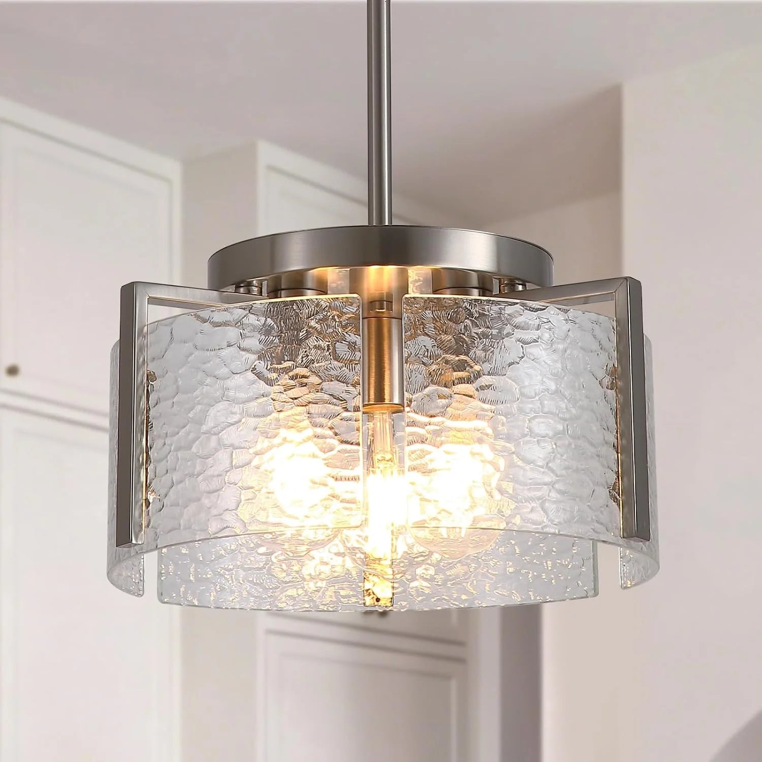 Discount Chandeliers for Dining Room Light Fixture, Adjustable Glass Modern Farmhouse Chandelier for Entryway - Image 13