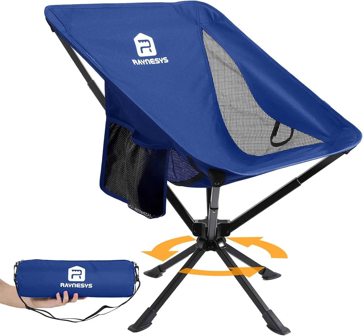 Discount Portable Swivel Camping Chair, 8 Seconds Quick Setup Easy Carry, 3.8Lb Lightweight Folding Chairs for Hiking