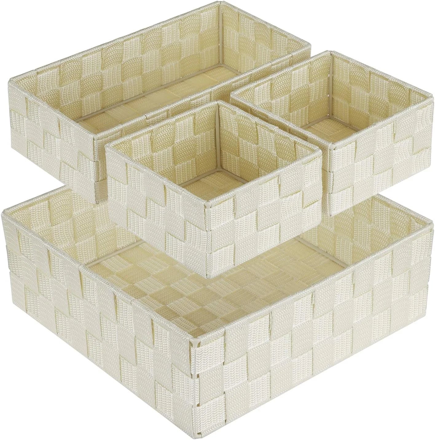 Discount Woven Storage Baskets for Organizing 6 Pack, Large&Small Storage Cube Bins Set for Bathroom, Storage Boxes - Image 6