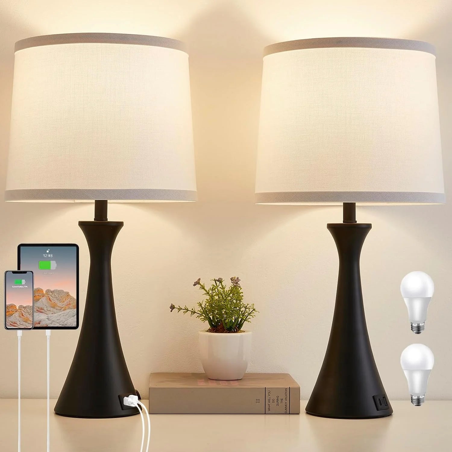 Discount Hikczc Touch Lamp for Living Room Bedroom, Dimmable, Bulb Included - Image 6