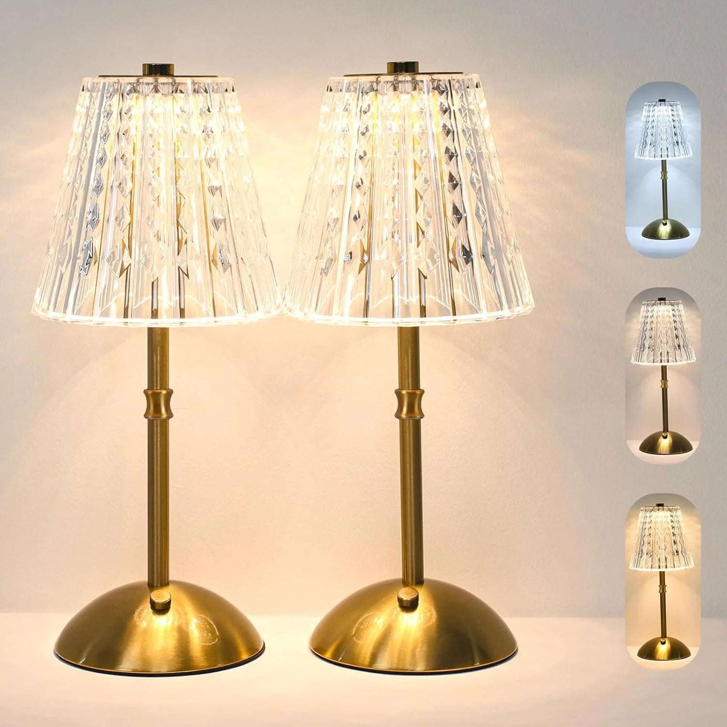 Discount 2 Pack Touch Cordless Table Lamp Rechargeable, Dimmable, 3-Color Temperature - Image 2