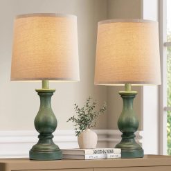 Alternative view of Discount Farmhouse Table Lamps Set of 2, Rustic Lamp for Bedroom Living Room