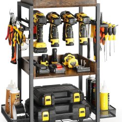 Discount Power Tool Organizer Garage Storage Organization Shelving Tool Holder Drill Rack Shelf Rolling Cart Open Tool " For Garage Organization