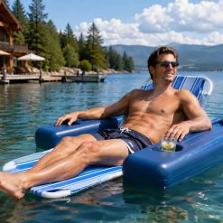 Alternative view of Discount Poolmaster Caribbean Retro Floating Chaise Pool Lounge Chair for Adults