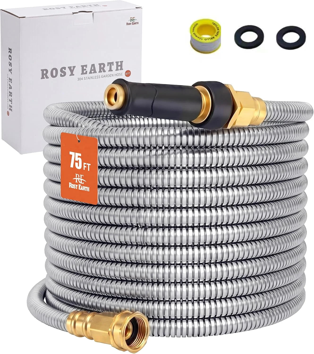 Discount Rosy Earth Stainless Steel Garden Hose 100 FT, Heavy Duty Expandable Water Hose - Image 9