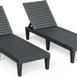 Alternative view of Discount Lounge Chair, Pool Lounge Chairs Set of 2, Waterproof Sun Loungers Chair, 5-Positions Adjustable Outdoor Lounge Chairs