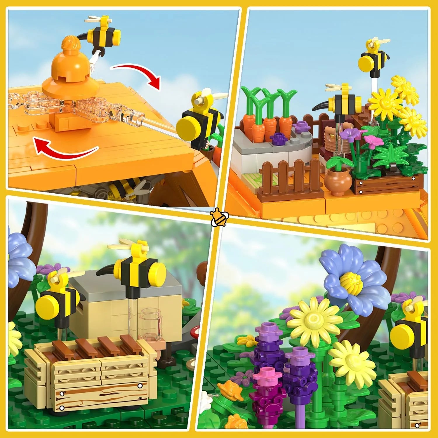 Discount Bee Treehouse Building Set with Lights for Adults, Farm House Kit, Collectible Cabin Home Decor Gift for Boys - Image 5