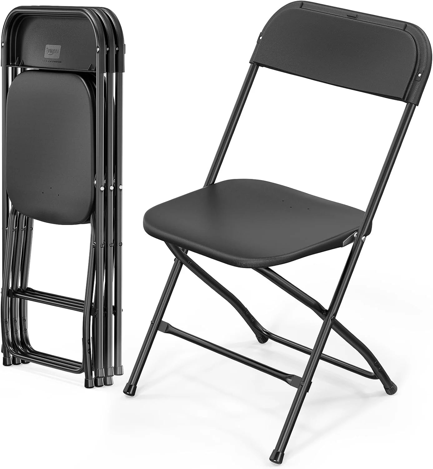 Discount 10 Pack White Plastic Folding Chair, Indoor Outdoor Portable Stackable Commercial Seat with Steel Frame 350lb. - Image 10
