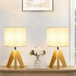 Alternative view of Discount Booniture Set of 2 Tripod Table Lamps, Dimmable, Boho Modern Nightstand Lamps for Bedroom Living Room Office