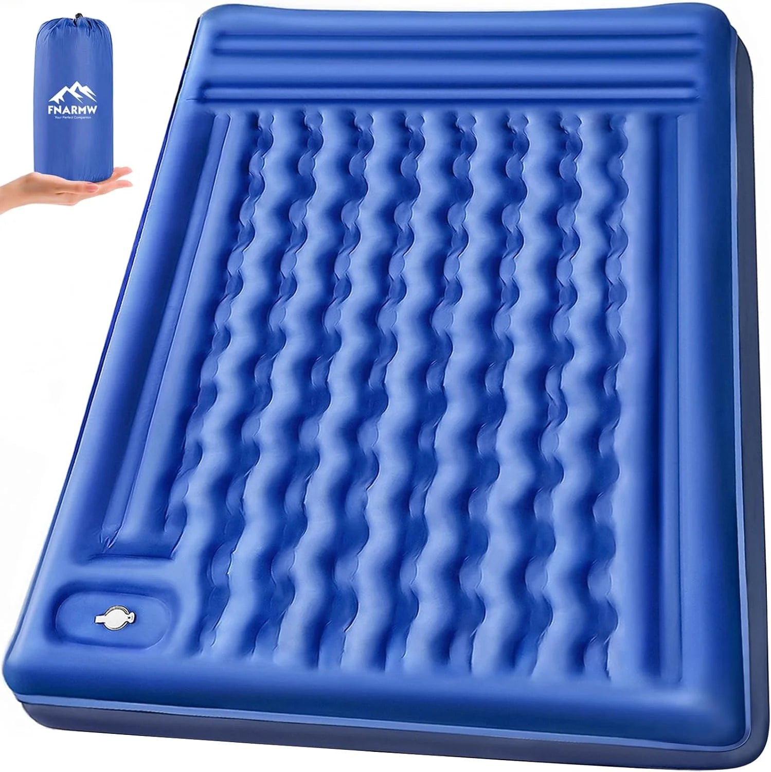 Discount Double Sleeping Pad Camping, Self Inflating 6" Extra-Thick 2 Person Pillow Built-in Foot Pump Waterproof