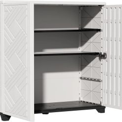 Alternative view of Discount Indoor/Outdoor Storage Cabinet Waterproof, 34x15x34 Plastic Outdoor Storage Box for Garden Balcony Bathroom